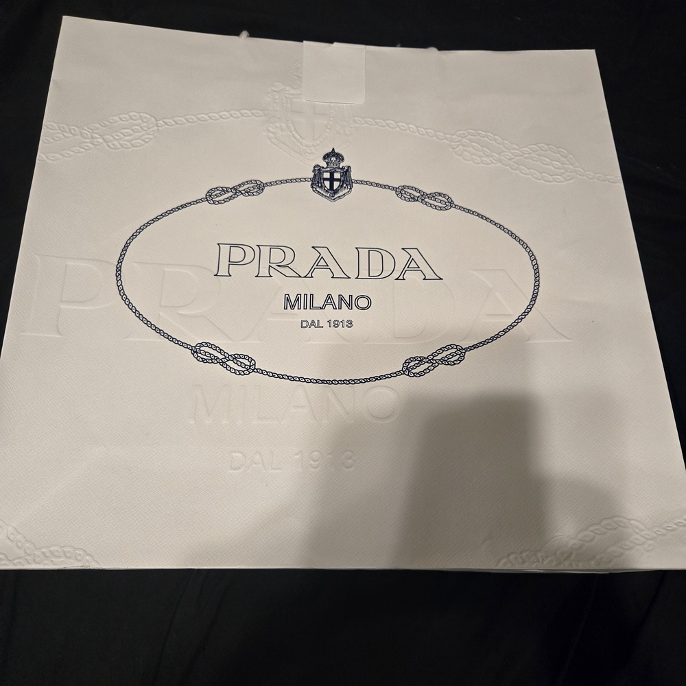 Prada Cream Logo Shopping Bag
